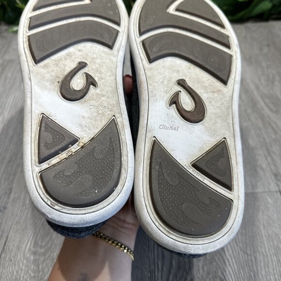 Olukai Manoa Hulu Slip On Gray Casual Travel Shoes Men’s Size 7 M 10416-6C40
